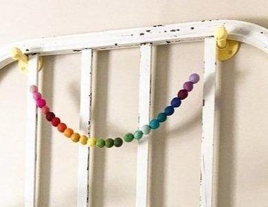 Rainbow Ombre Felt Ball Garland - Redheadnblue