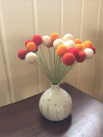 Harvest Colors Felt Ball Bouquet - Redheadnblue