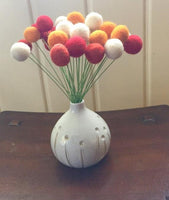 Harvest Colors Felt Ball Bouquet - Redheadnblue