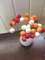 Harvest Colors Felt Ball Bouquet - Redheadnblue