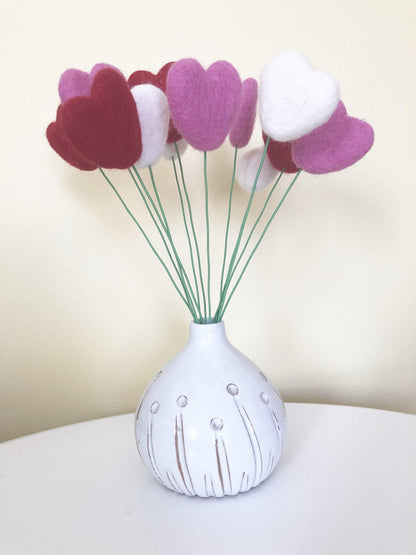 Felt Heart Bouquet - Redheadnblue
