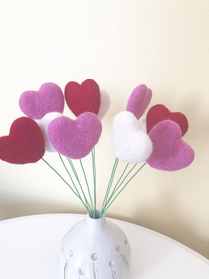 Felt Heart Bouquet - Redheadnblue