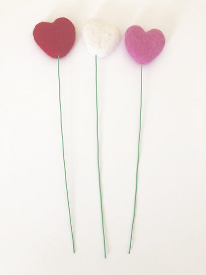 Felt Heart Bouquet - Redheadnblue