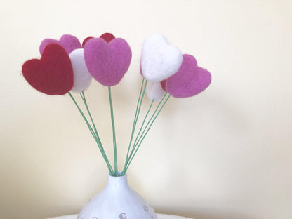 Felt Heart Bouquet - Redheadnblue