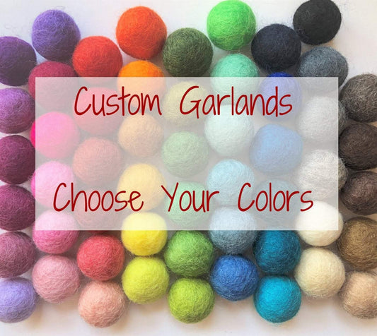 Custom Felt Ball Garland - Redheadnblue