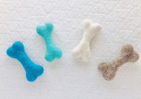 Small Solid Wool Dog Bones - Redheadnblue