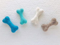 Small Solid Wool Dog Bones - Redheadnblue