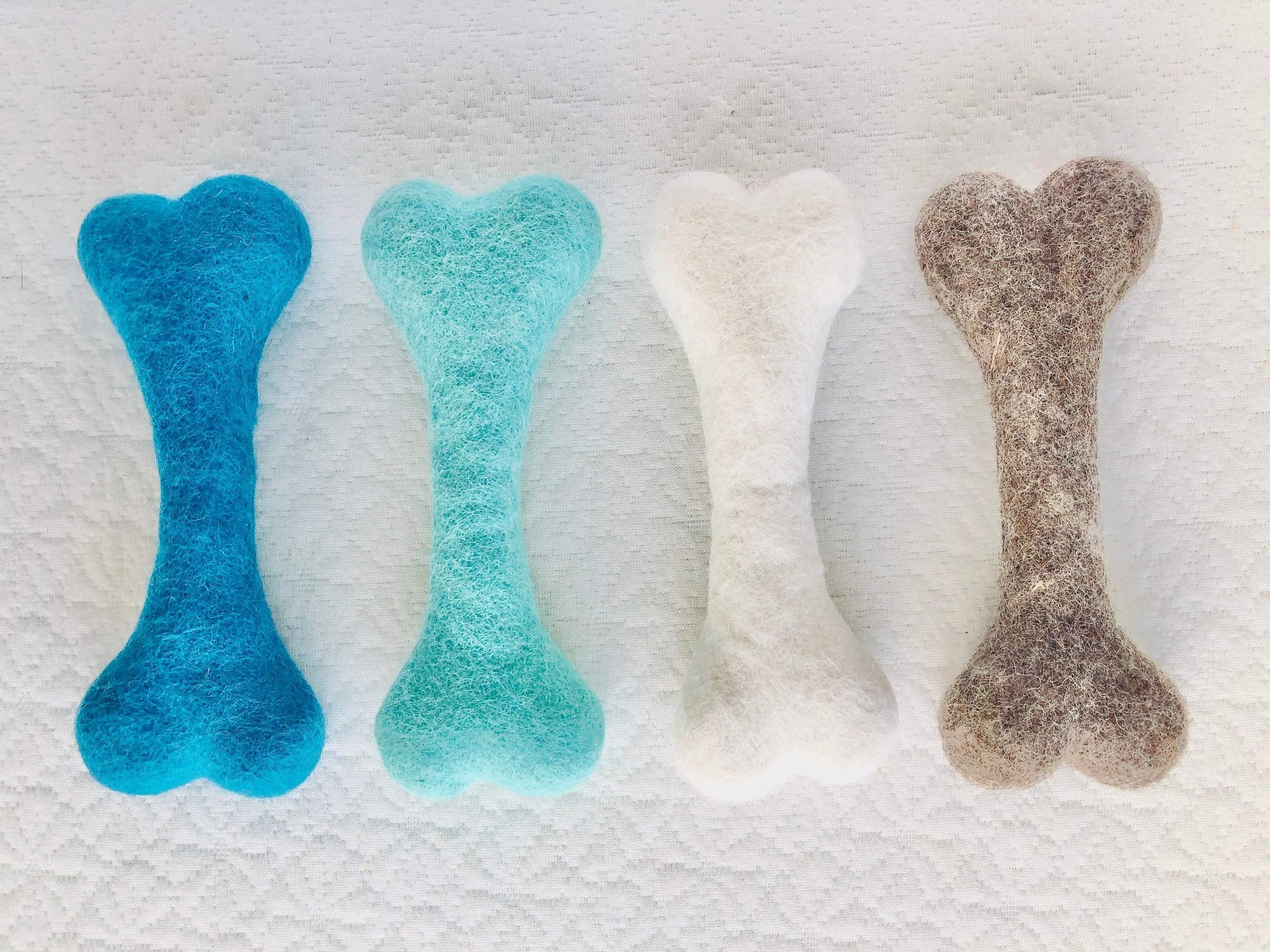 Large Solid Wool Dog Bones - Redheadnblue