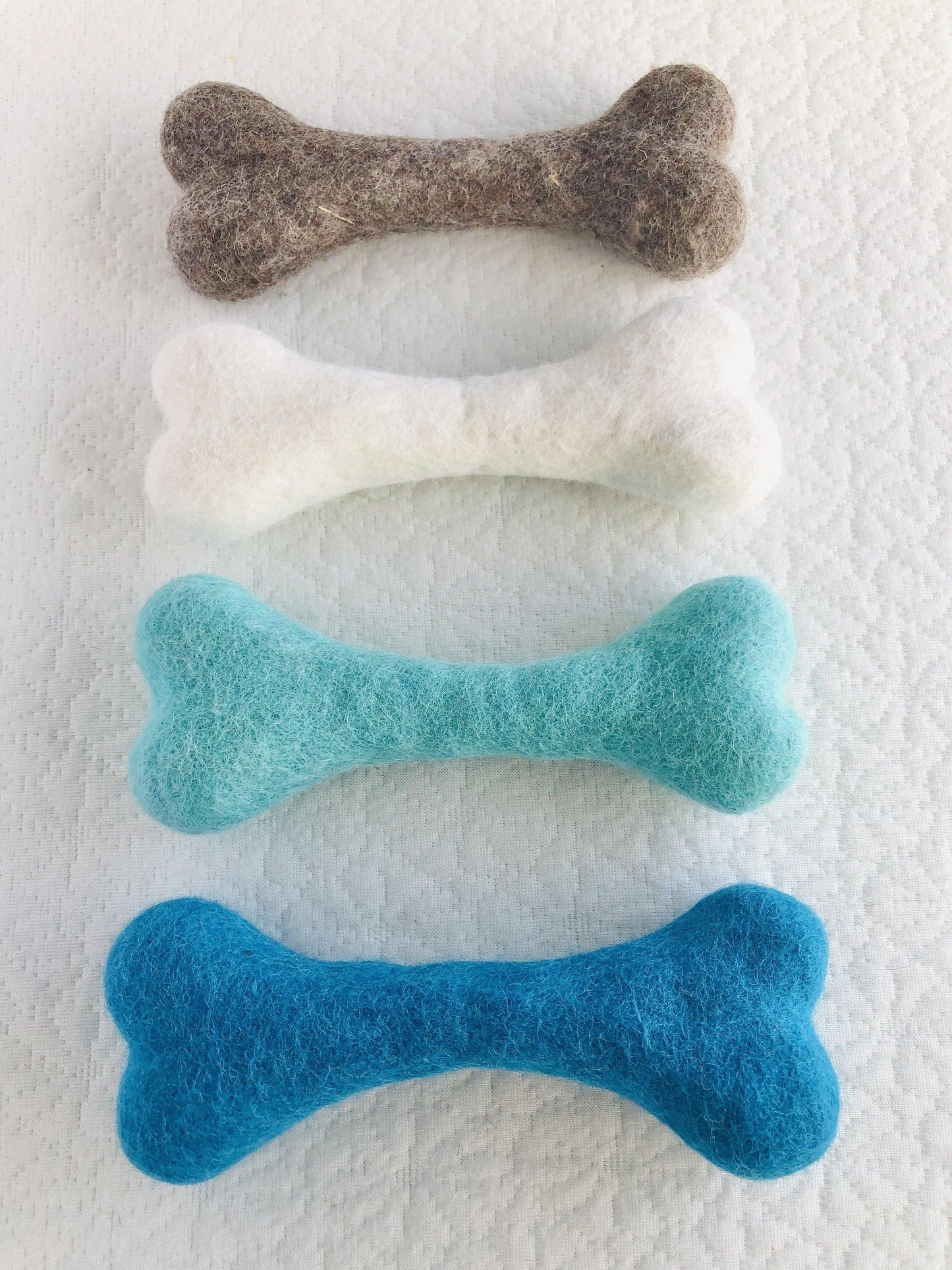 Large Solid Wool Dog Bones - Redheadnblue