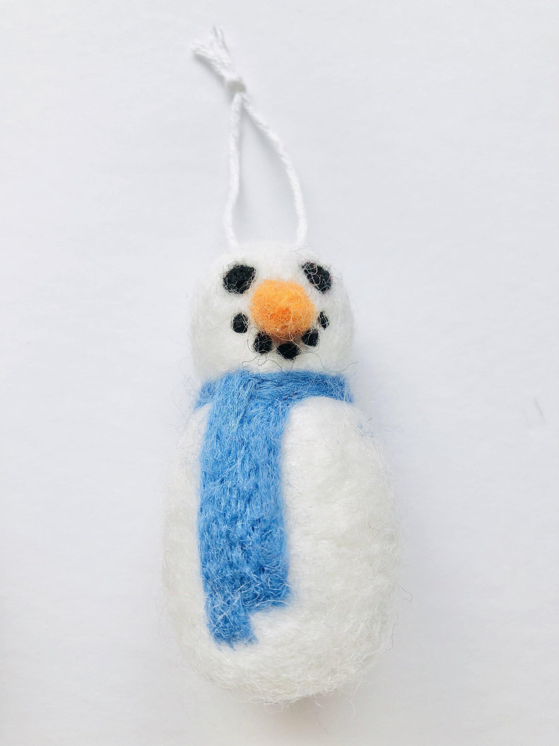 Snowman Felted Ornaments - Redheadnblue