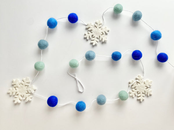 Blue Ombre Snowflake Garland