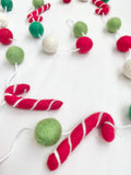 Christmas Colors Candy Cane Garland