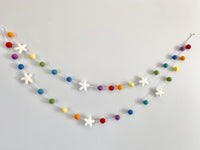 Rainbow with White Stars Garland