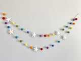 Rainbow with White Stars Garland