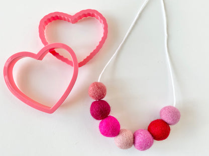 Valentine's Day Felt Ball Necklace