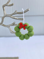 Wreath Ornament - Red Bow - Redheadnblue