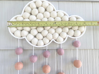Pastel Rainbow Felt Ball Rain Cloud - Redheadnblue