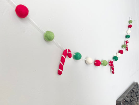 Christmas Colors Candy Cane Garland