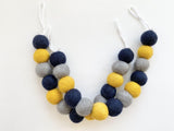 Navy & Gold Curtain Ties - Wool Jamboree