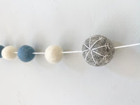 Gray Snowflake Ball Garland