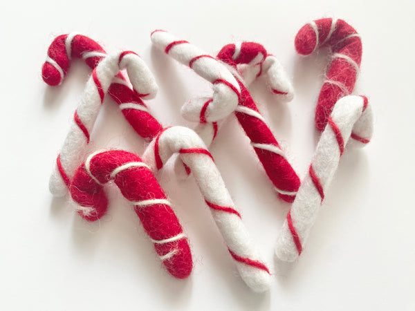 Felted Candy Cane