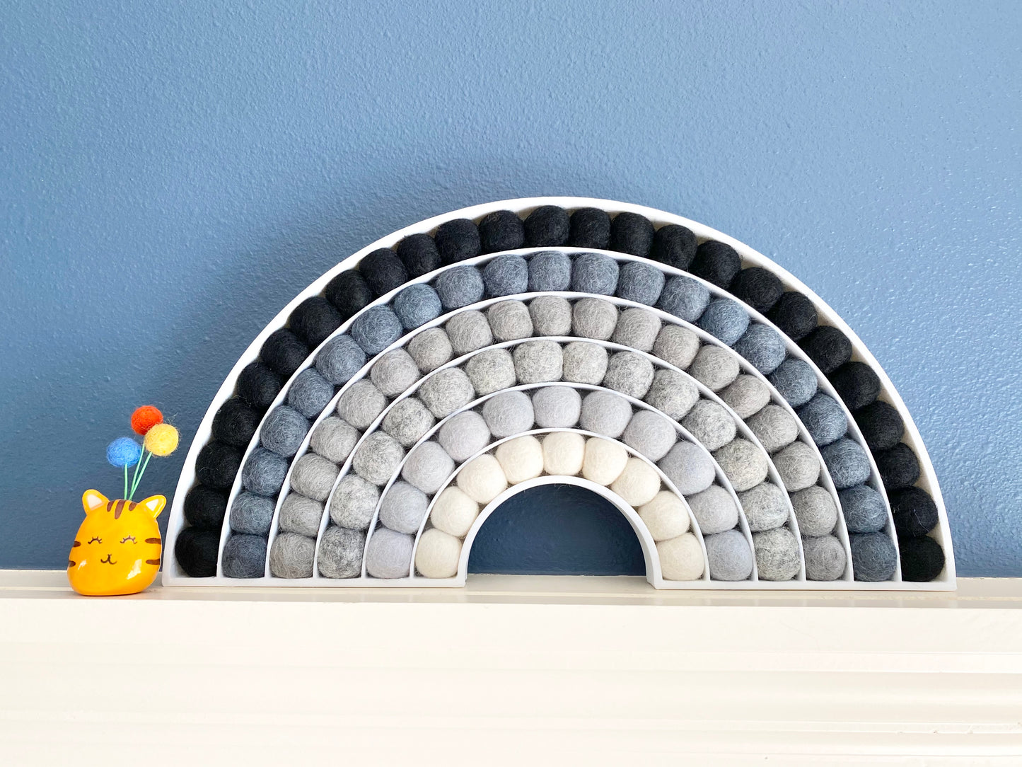 Shades of Gray Felt Ball Rainbow