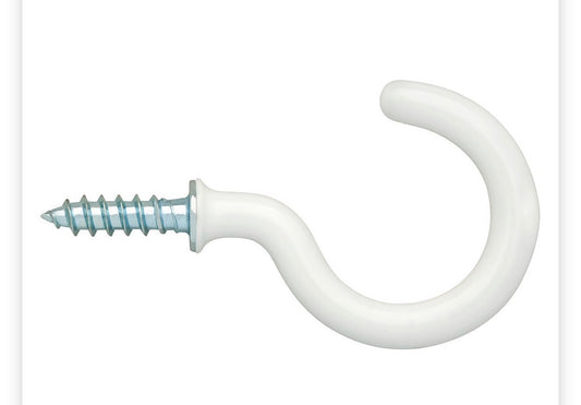 White Rubber Coated Metal Ceiling Hook