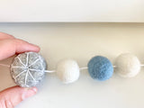 Gray Snowflake Ball Garland