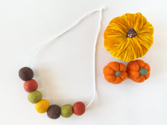 Thanksgiving Felt Ball Necklace