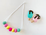 Summer Fun Felt Ball Necklace