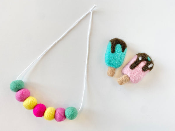 Summer Fun Felt Ball Necklace