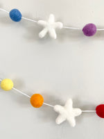 Rainbow with White Stars Garland
