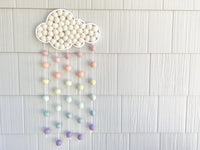 Pastel Rainbow Felt Ball Rain Cloud - Redheadnblue