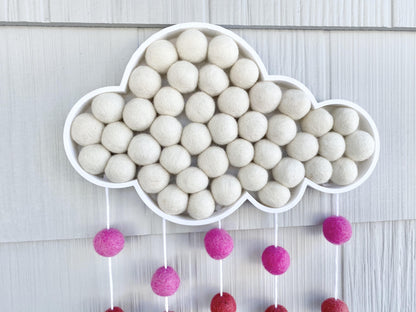 Muted Rainbow Felt Ball Rain Cloud - Redheadnblue