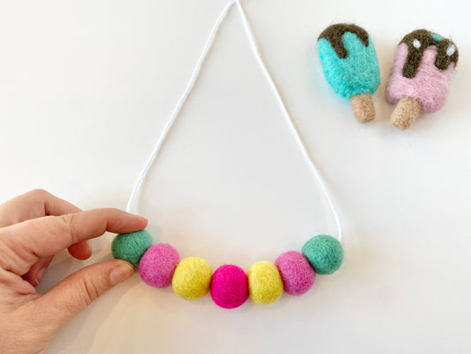 Summer Fun Felt Ball Necklace