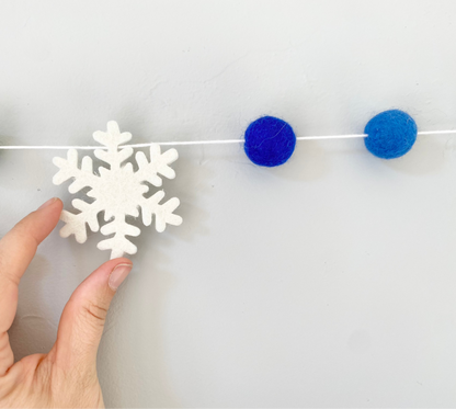Blue Ombre Snowflake Garland