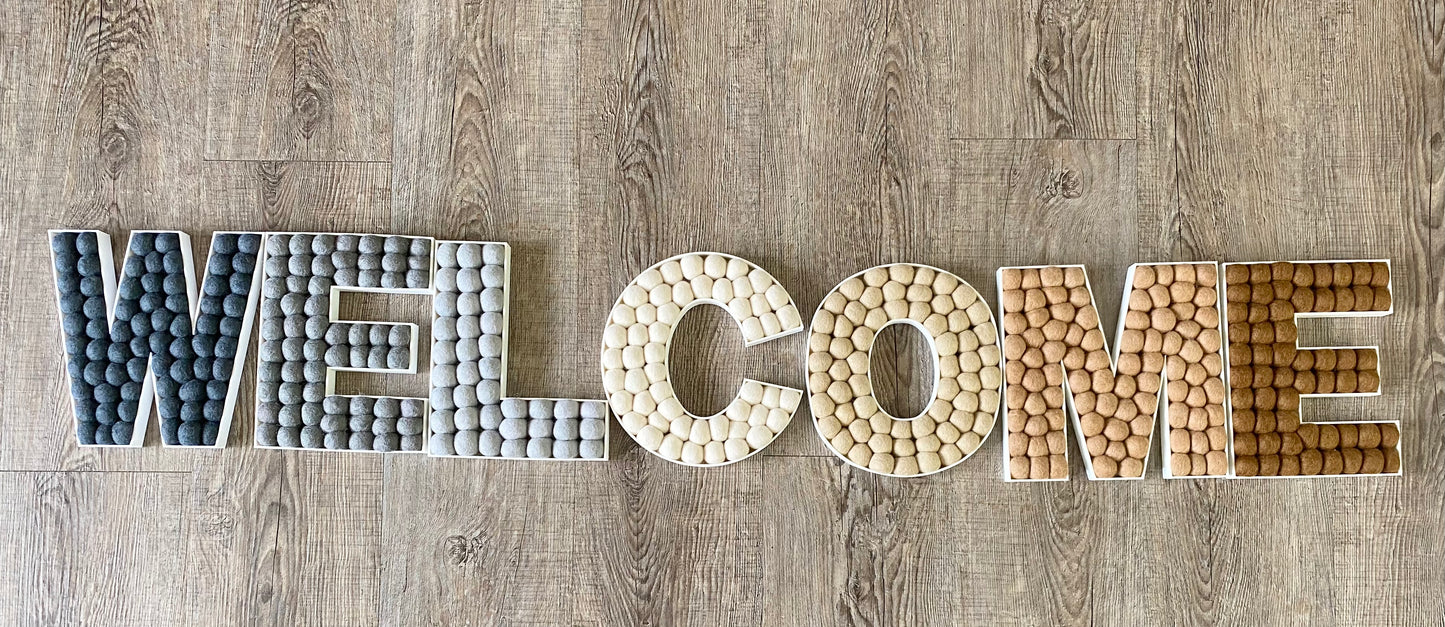 WELCOME Felt Ball Letters