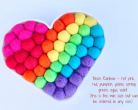 Rainbow Felt Ball Heart Wall Hangings