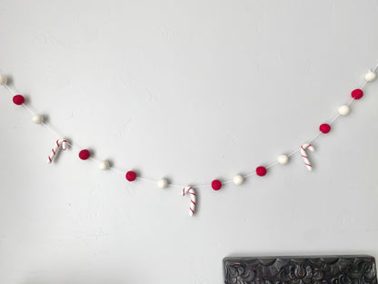 Red & White Candy Cane Garland