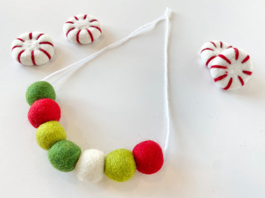 Christmasy Felt Ball Necklace