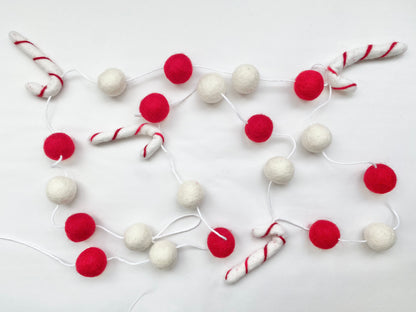 Red & White Candy Cane Garland