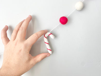 Red & White Candy Cane Garland