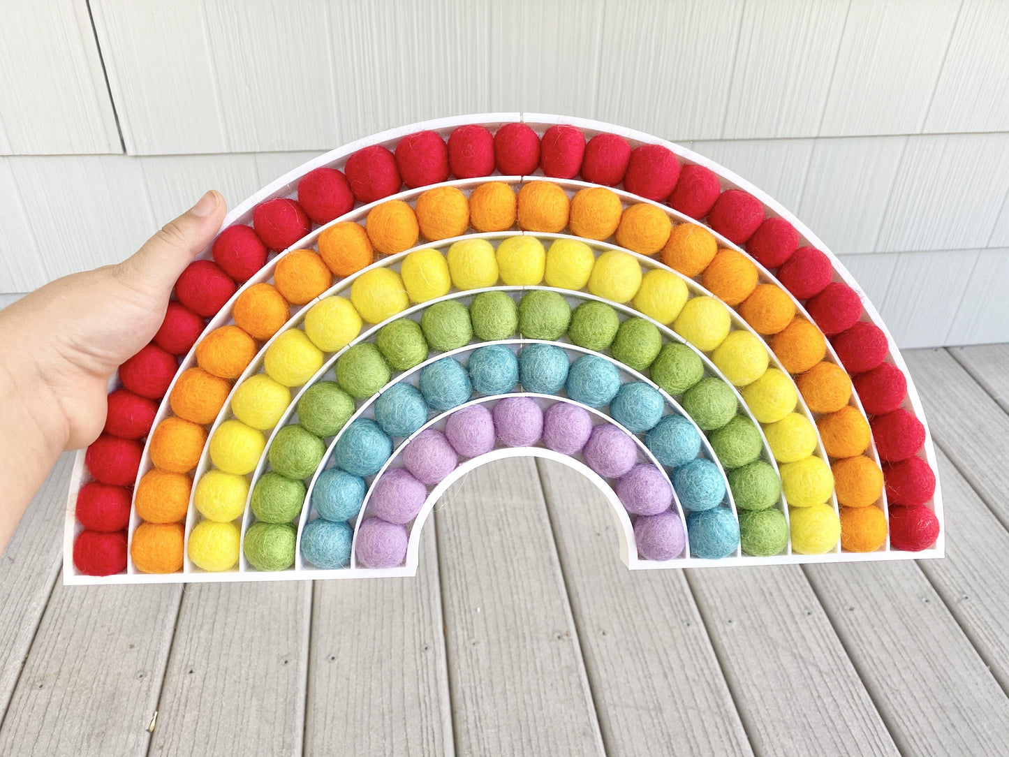 Traditional Felt Ball Rainbow - Redheadnblue