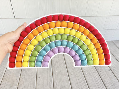 Traditional Felt Ball Rainbow - Redheadnblue