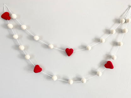 Red & White Heart Garland