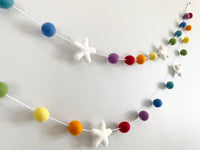 Rainbow with White Stars Garland