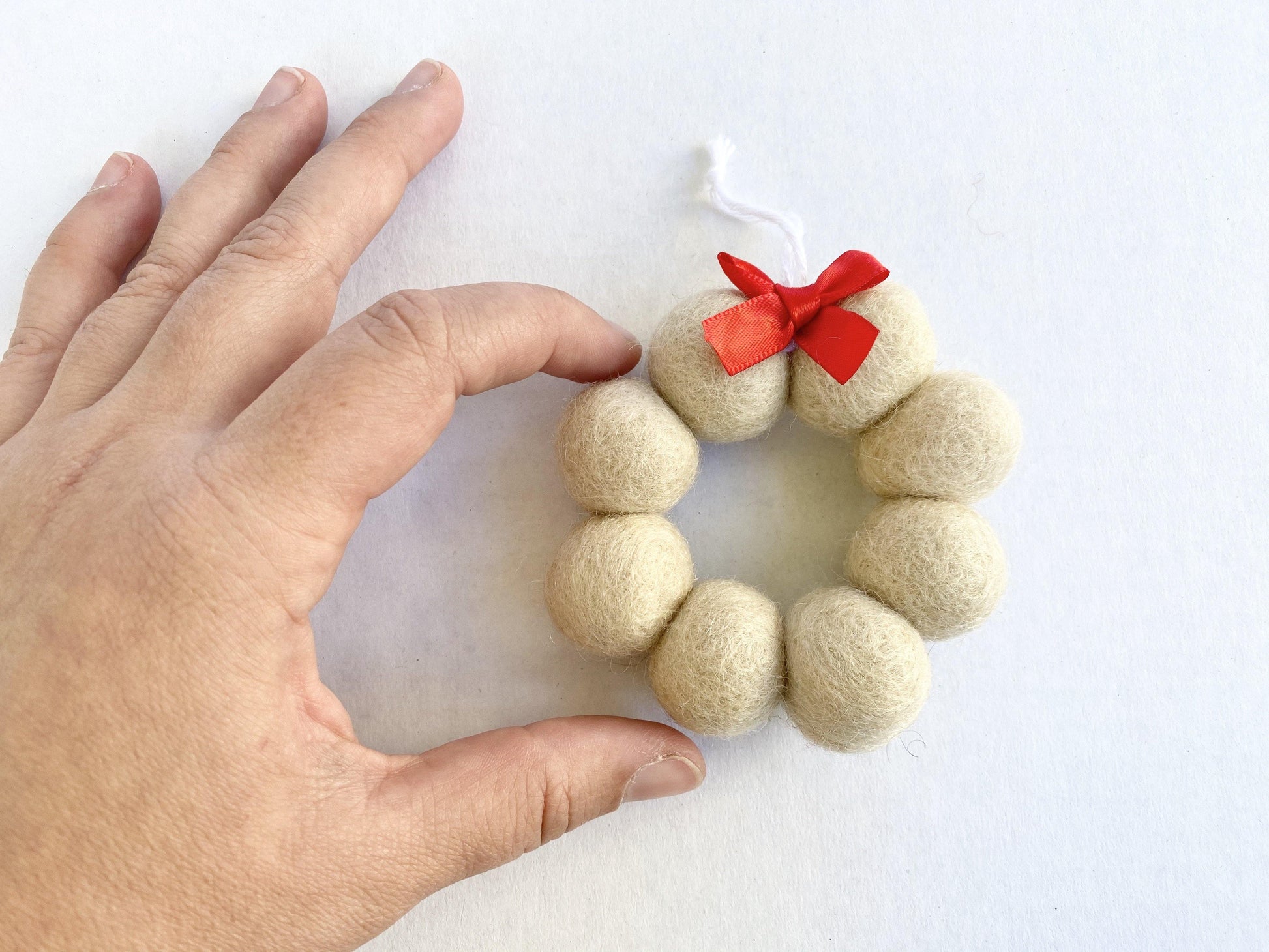 Wreath Ornament - Red Bow - Redheadnblue