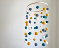 Cider & Peacock Felt Ball Ceiling Mobile