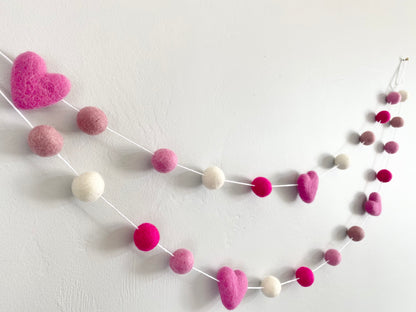 Shades of Pink Heart Garland