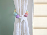Pastel Rainbow Star Curtain Ties